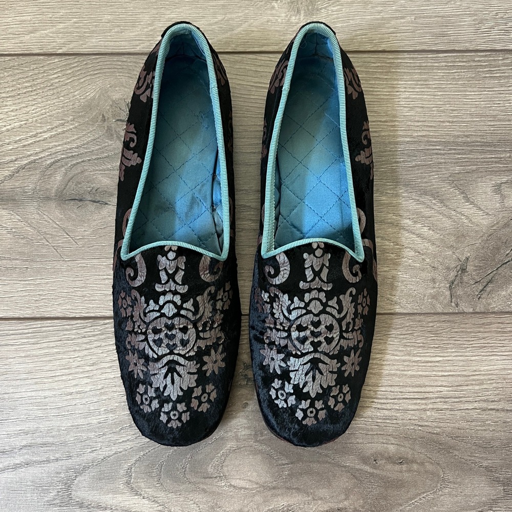Gucci X Tom Ford Print‎ Velvet Damask Smoking Slippers Flats Womens Size 8B